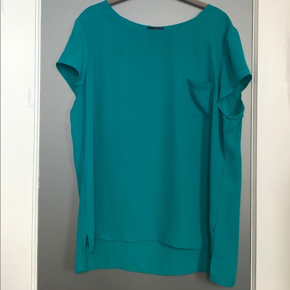 The Limited Tops - Oversized The Limited Teal Cap Sleeve Blouse